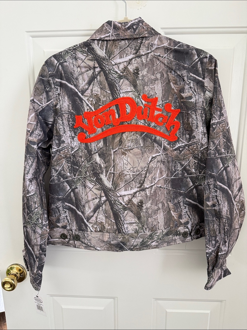 Von Dutch Mechanical Stretch Tree Camo Bomber Jacket - Size Large
